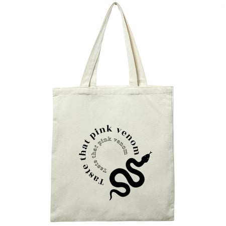 شنطة قماشية Tote bag بطباعة بينك فينوم Pink Venom بلاكبينك Blackpink