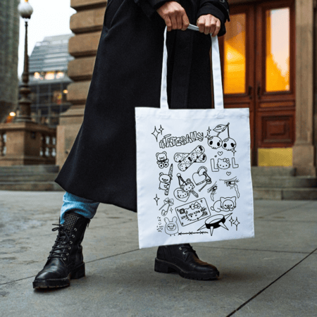 شنطة قماشية Tote bag رسومات هيلو كيتي Hello Kitty