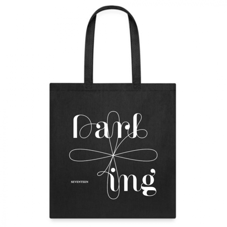 شنطة قماشية Tote bag بطباعة سفنتين seventeen وكلمة Darling