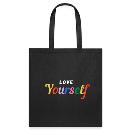 شنطة قماشية بعبارات تحفيزية ملونة