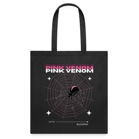 شنطة قماشية Tote bag بطباعة بينك فينوم Pink Venom بلاكبينك Blackpink عنكبوت