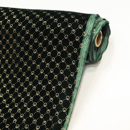 مخمل حرير مطبوع بألوان ذهبية