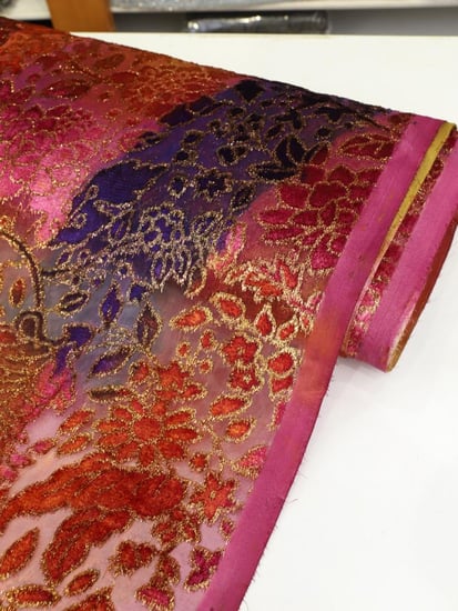 مخمل شيفون حرير بلمعة زري