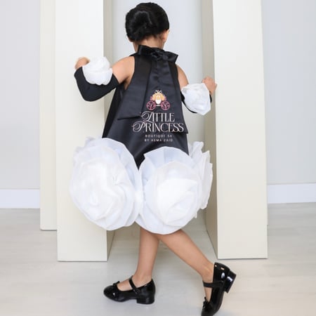 White rose dress فستان الجوري الابيض + اكمام منفصله