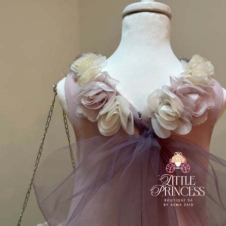 Purple rose dress + bag  فستان الجوري موف + الشنطه
