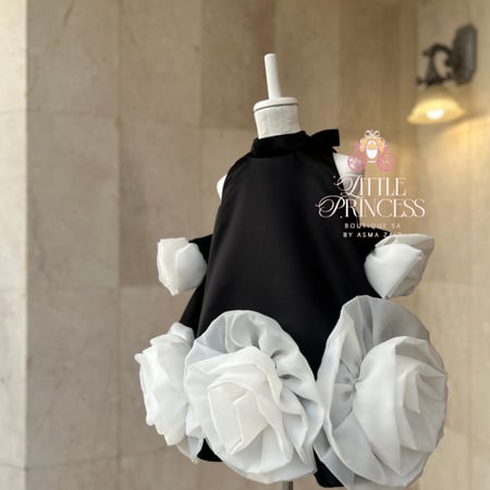White rose dress فستان الجوري الابيض + اكمام منفصله