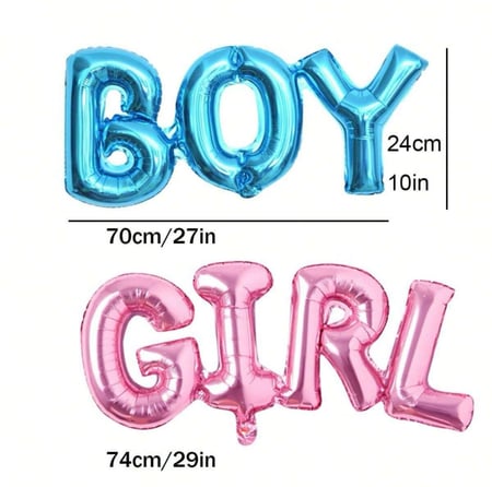 بالون كلمات boy girl لحفل كشف جنس الجنين