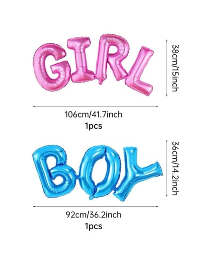 بالون كلمات boy girl لحفل كشف جنس الجنين