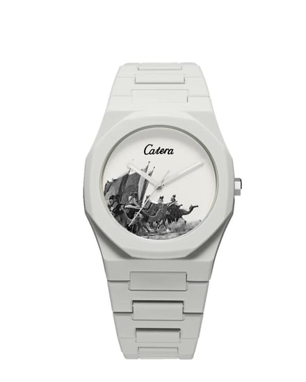 ساعة رجالية فيبر كاربون ابيض