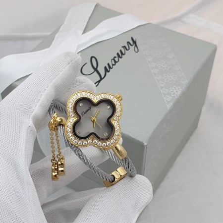 ساعة نسائية فان كليف اسواره فصوص لونين ميناء رصاصي