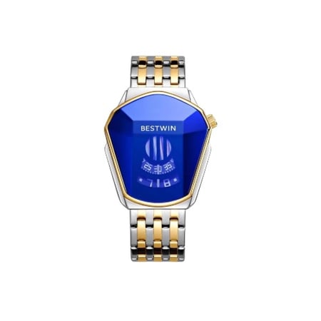 ساعه رجاليه  BESTWIN ذهبي ميناء ازرق
