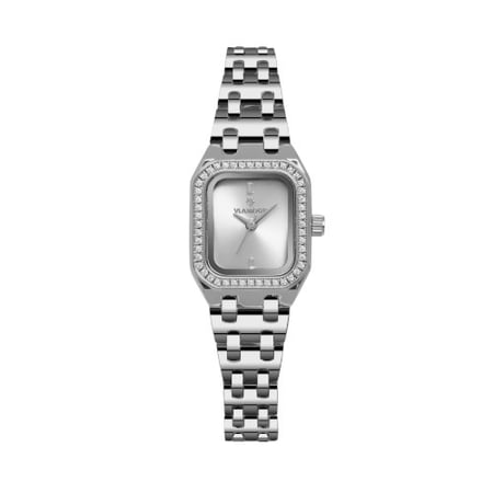 ساعه نسائيه فلامور نسائي مربعه فضي ميناء فضي