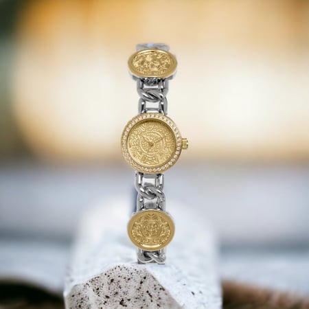 ساعة نسائيه موديل هلل لونين ميناء ذهبي