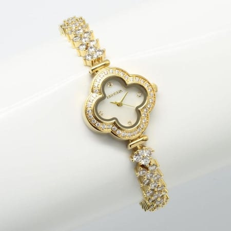 ساعة نسائية سهرات ذهبي فصوص موديل فان كيف