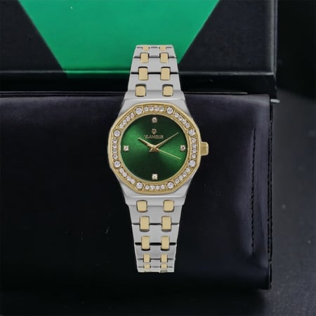 ساعه نسائيه فلامور موديل AP لونين ميناء اخضر