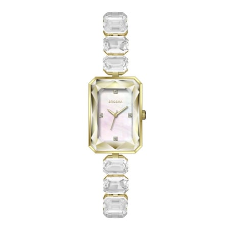 ساعه نسائيه بروشا ذهبي  ميناء صدف