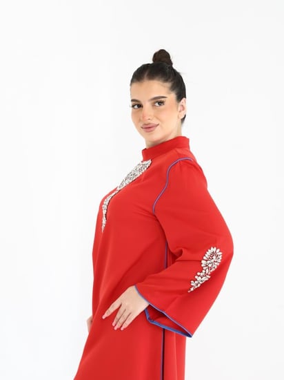 جلابيات سحابه جلابيه حمراء جلابيه فخمه جلابيات قفطان  مخور