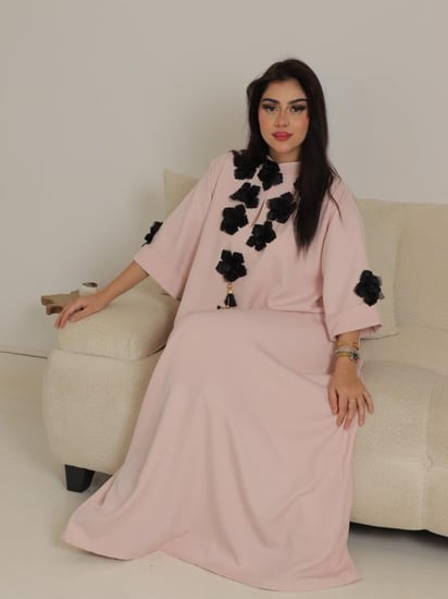 جلابيه كريب وردي