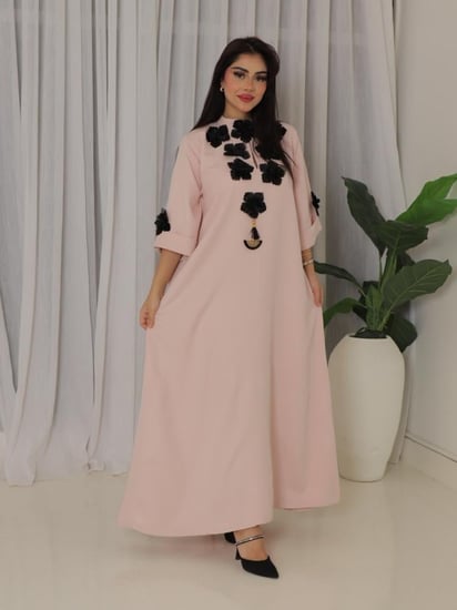 جلابيه كريب وردي