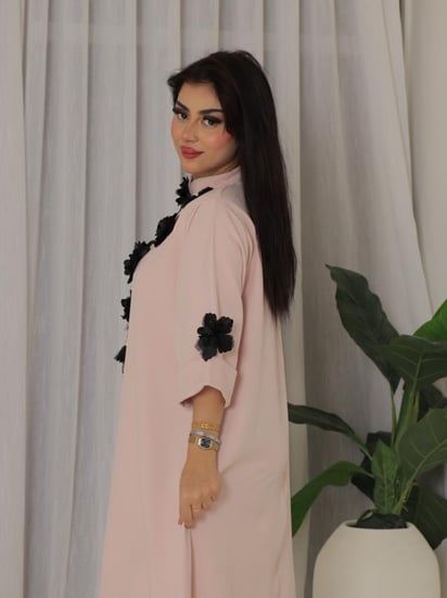 جلابيه كريب وردي