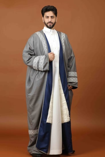 فروه شتويه رجاليه فخمه مع تطريز فروة طفيلي طبيعي فروة البشت