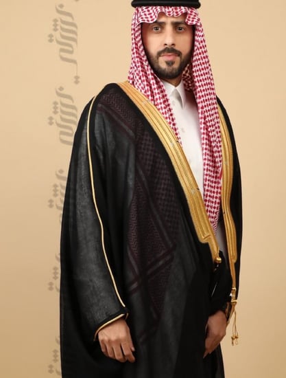 بشت فخم ملكي اسود مشلح رجالي فخم