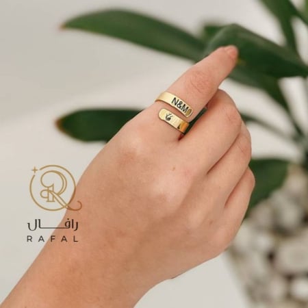 خاتم بحفر ماسكين يد بعض