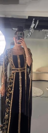 فستان نسائي قماش باربي مع شيفون