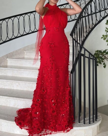 فستان نسائي سهره لكرا كريب مع تل