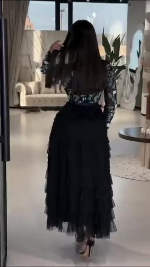 فستان نسائي سهره خامة باربي مع تل طبقات