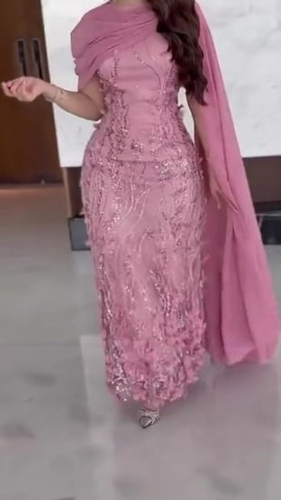 فساتين سهره قماش سهرة مورد