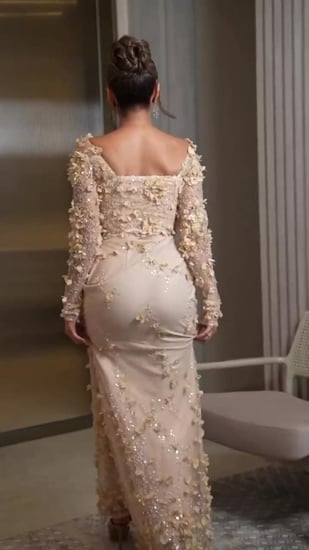 فستان نسائي سهره خامة باربي مع ترتر