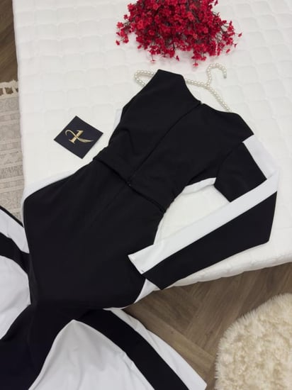 فستان نسائي سهره قماش كريب استرتش