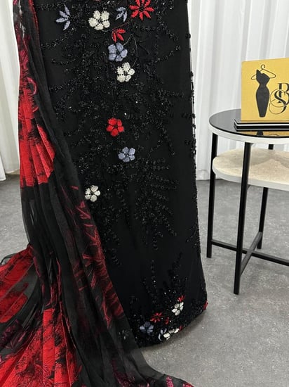 فستان سهرة قماش باربي مع شك