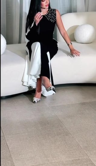 فستان نسائي سهره قماش كريب استرتش