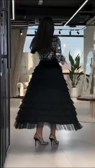 فستان نسائي سهره خامة باربي مع تل طبقات