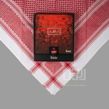 شماغ البسام بيسك احمر