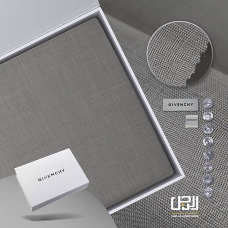 قماش جيفنشي شتوي رصاصي مقلم