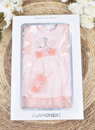 طقم هدية فستان مواليد مكون من 2 قطع