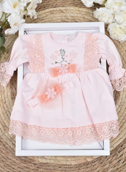 طقم هدية فستان مواليد مكون من 2 قطع