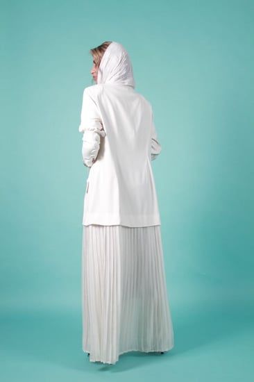 عباية بيضاء رسمية مع شيفون