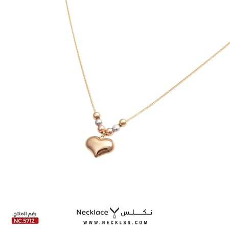 قلادة ذهب عيار 18 تصميم قلب انيق