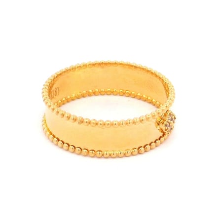 دبلة ذهب عيار 21 بخرزات ذهبية أنيقة (RN.5791)