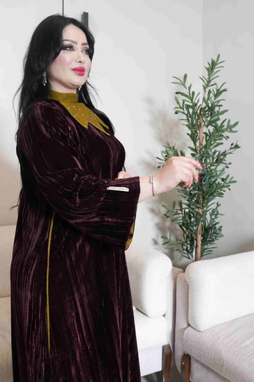 جلابيات مخمل شتوي من متجر اصول التصاميم