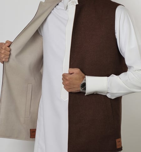 سديري دبل فيس بني مع بيج"جوخ"