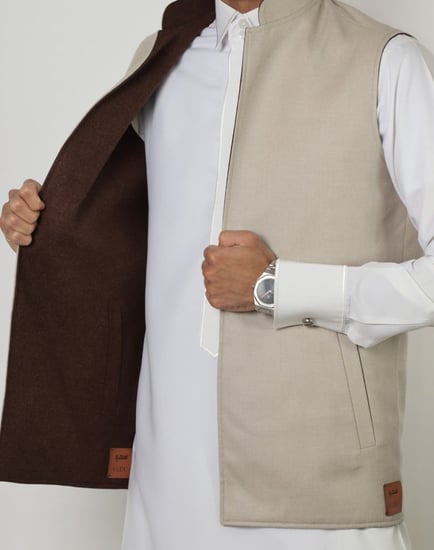 سديري دبل فيس بني مع بيج"جوخ"