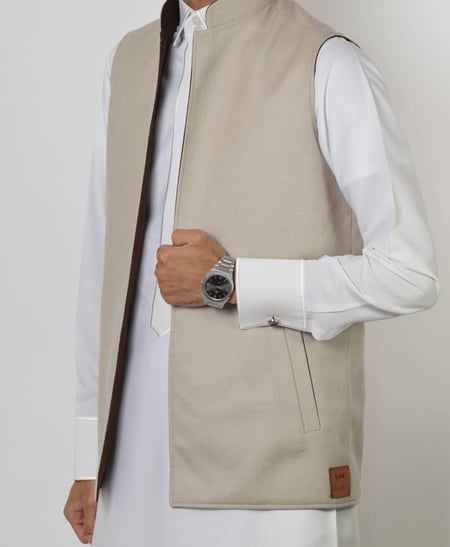 سديري دبل فيس بني مع بيج"جوخ"