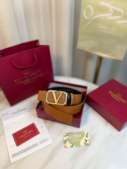 حزام Valentino أسود بني