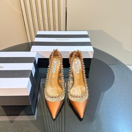 حذاء كلاسيك كراش مرصع بكريستال قماش شبكي