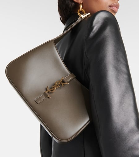 شنطة سان لوران 5A7 جلد ناعم 23 سم - بني